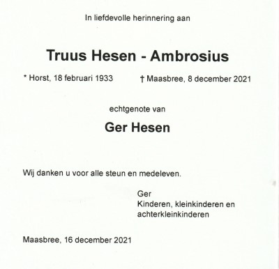 2021 8b Truus Hesen Ambrosius